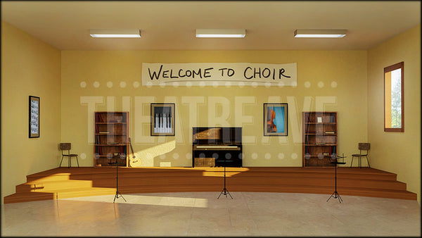 Choir Room, a Charlie Brown projection backdrop by Theatre Avenue.