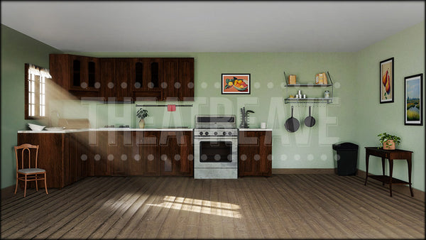 Classic Kitchen, a Big Fish projection backdrop by Theatre Avenue.