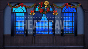 Great Hall at Christmas, a Holiday Inn projection backdrop by Theatre Avenue.