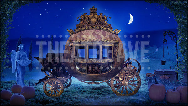 Grove Carriage at Night, a Cinderella projection backdrop for ballet, theatre, and dance.