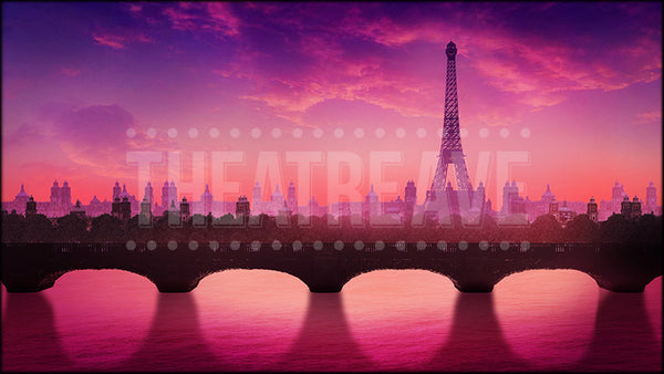 Paris Sunset, an Anastasia projection backdrop by Theatre Avenue.