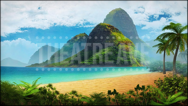 Polynesian Beach Shore, a Moana projection scenery by Theatre Avenue