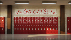 School Hallway Red, a High School Musical projection backdrop by Theatre Avenue.