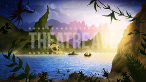 Adventure Island digital projection backdrop for Peter Pan