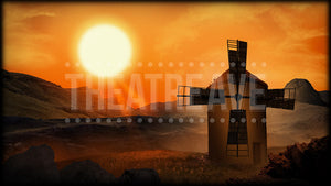 Don Quixote projection backdrop called Windmill Sunset by Theatre Avenue